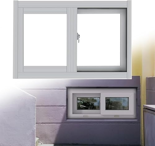 Replacement Basement Window, 31x20in Tempered Glass Removable Screen,Thermal Insulation Soundproof Glass Aluminum Shed Window Ventilation Windows, for Chicken Coop Household Loft