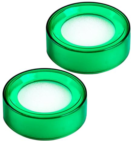FOMIYES Lot de 2 Humidificateurs de Doigts en Éponge Transparent Vert, Accessoires de Bureau pour Comptage de Billets et Manipulation de Documents, Outil Pratique et Réutilisable