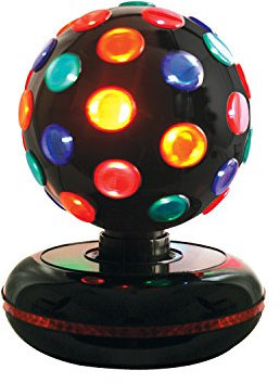 Global Gizmos 45830 6” Rotating Disco Ball/Kids Disco Light/Mains Operated/Multi-Coloured Lights/Great for Parties & Playrooms/Black Colour