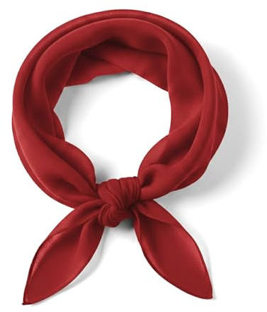 TigerTie dames Chiffon tissu nicki rouge bordeaux taille 50 cm x 50 cm - tissu foulard écharpe