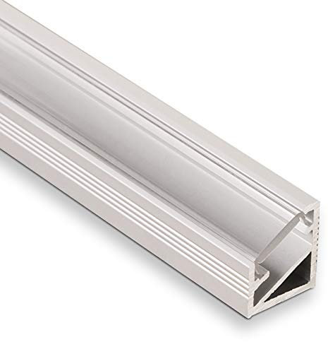 5 Stück LED Profil-66 Eckprofil Alu eloxiert mit klarer Abdeckung 2000 x 14,5 x 16,5 mm von SO-TECH®