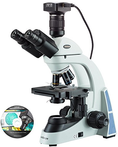 AmScope 40X-2000X LED Biological Trinocular Compound Microscope with 20MP USB3.0 Camera