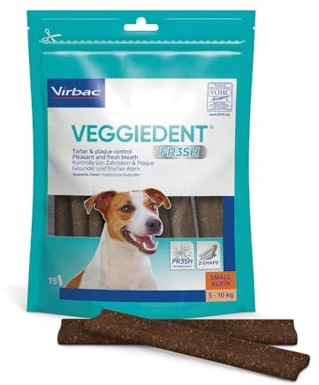Veggiedent vn100759 bandes de snack fresh, S - chiens de 5-10kg - 15 lamelles