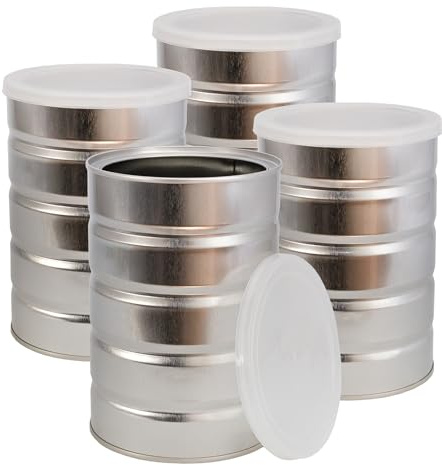Cornucopia Brands Empty Coffee Cans (4-Pack); Metal Cans for Kitchen Storage, Coffee Packaging and Arts & Crafts