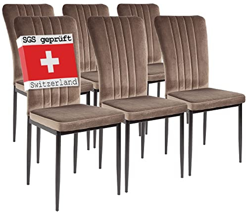 Albatros Silla de Comedor Modena, Set de 6 sillas, marrón, certificada por la SGS