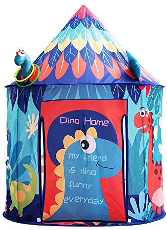 Benebomo Kinderzelt, Dinosaurier-Spielzelt, Spielhauszelt für Garten, Zelt für Kinder, Drachen-Kinderzelt drinnen und draußen, Jungen und Mädchen (mit Kunststoffring)