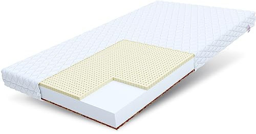 FDM PIKOLO Schaumstoffmatratze 80 x 140 cm Kindermatratze Härtegrad H2/H4 (Mittelweich/Hart) 11 cm Höhe Latex Kokos Matratze Hochelastischer HR Komfortschaum Zweiseitig Bezug Abnehmbar Waschbar