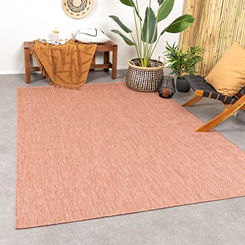 FRAAI | Home & Living In- & Outdoor Teppich - Costa Terracotta - Wetterfest - Polypropylen - Flachgewebe - Balkon, Garten/Terrasse - Terrasse - Rug