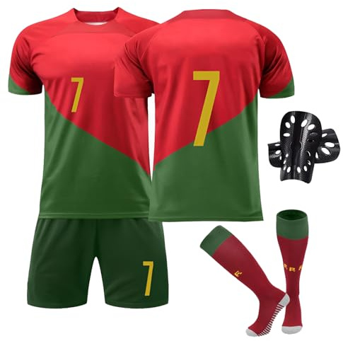 Sternstunde Conjunto de camiseta de fútbol con pantalones cortos y calcetines para niños y hombres, para equipo local y visitante, camiseta deportiva de entrenamiento (26, rojo)