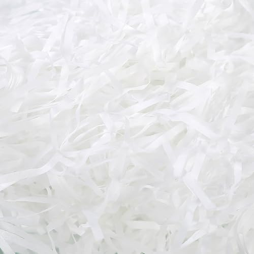 carta tagliuzzata bianca 200g, carta velina tagliuzzata per scatole regalo e imballaggi, utilizzata per riempire scatole regalo il giorno del Ringraziamento, Natale e San Valentino