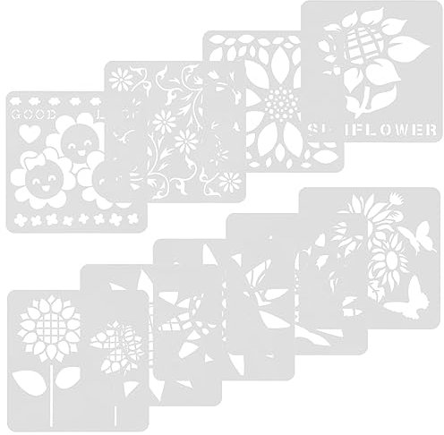 VILLCASE 9stücke Teiliges Sonnenblumen Schablonen Für Bastelarbeiten Wiederverwendbare Malvorlagen Für Kreative -projekte Und Wänden