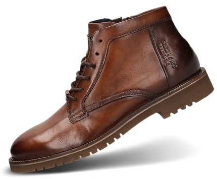 bugatti 331-AO930 - Botas de forro frío para hombre, color coñac/marrón oscuro, talla 41 EU, Cognac Dark Brown, 41 EU