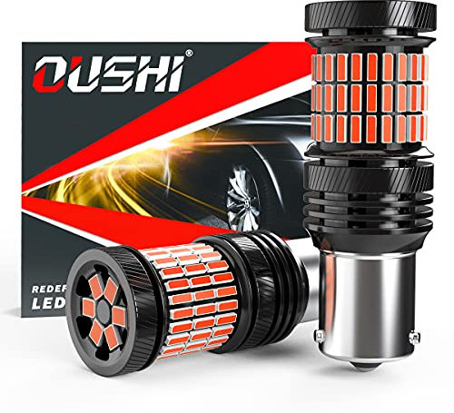 OUSHI BAU15S PY21W Bombilla LED, 7507 1156 1156PY Canbus Extremadamente Brillante 4000LM 12V-24V 21W Luz De Freno Luces Traseras Faros Antiniebla Traseros, Rojo Brillante (Paquete de 2)