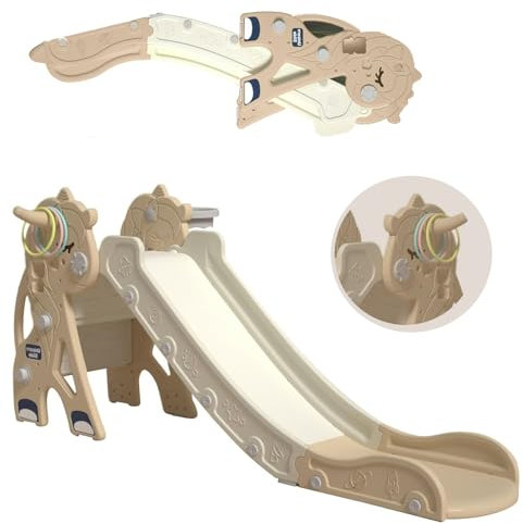 Lnhcrbs Toboggan Enfant, Toboggan Bebe est Adapté à Une Utilisation Intérieure et Extérieure,Playslide pour Enfantsest Fabriqué en Polyéthylène Haute Densité, l'Échelle est Entièrement Fermée,1-3 Ans