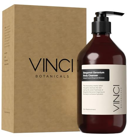 Vinci Botanicals Bergamot Geranium Body Cleanser | Aromatic Body Wash to Hydrate & Balance Skin | Alternative to Regular Soap | Fresh & Sweet Aroma | Vegan, Cruelty & Paraben-Free | 500 ml