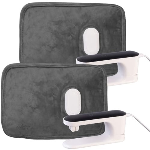 infactory Wärmflasche mit Netzteil: 2er-Set Kleine elektrische Samt-Wärmflasche, 3 Temperatur-Stufen (Wasser-Heizkissen, Wärmekissen elektrisch, Elektrischer)