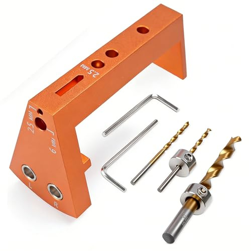 Undermount Drawer Slide Drilling Jig Kit, Aluminum Alloy Guide with Drill