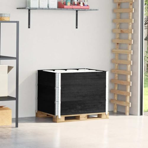 Ziaphsol pallmonteringsram 3 st. Svart av massiv furu 80 x 60 x 60,5 cm, stapelbar, vikbar, för lastyta, transportplattform, lagerlogistik, varuhållare och upphöjd säng