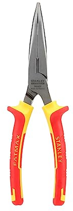 Stanley 0-84-008 - Alicate 1000V Vde Punta Semi-Redonda Acodada 200 Mm