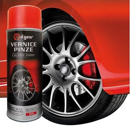 D-Gear 1210103 Vernice Alta Temperatura e Pinze Freno, Bomboletta Vernice Spray Alta Temperatura, Rosso, 400 ml