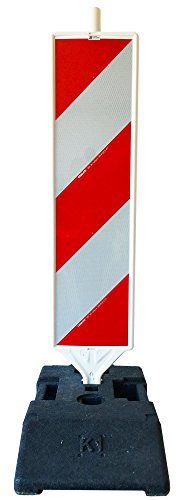 UvV-Reflex UVLB2020 - K1 Fussplatte + Sicherheitsbake, Leitbake, Warnbake mit Schraffenfolie - Folientyp Klasse RA2 Aufbau B - beidseitig beklebt links-rechtsweisend