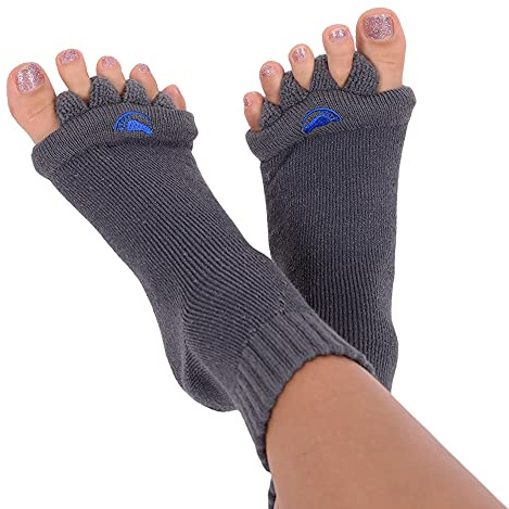 Happy Feet Original Fußausrichtungssocken mit Zehentrenner ANTHRAZIT L