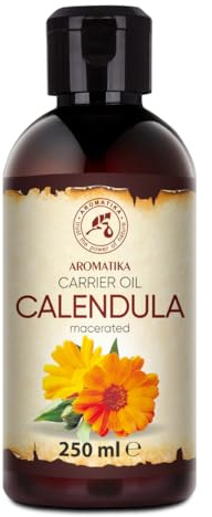 Calendula Carrier Oil 250 ml - Pure & Natural Calendula Officinalis Base Oil for Face, Body & Skin Care - Moisturising Cosmetic Oil for Massage