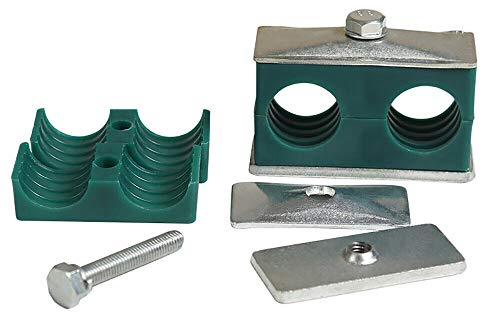 Hydraulisk rörklämma 2 st plaströr klämmor dubbel/dubbel standard metriska slangklämmor för 12 mm yttre diameter rör