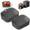 Dihope Silicone Air Fryer Liners for Ninja Double Stack XL 9.5L Air Fryer SL400UK, Reusable Air Fryer Accessories for Ninja Foodi Flexdrawer(Grey 2PCS)