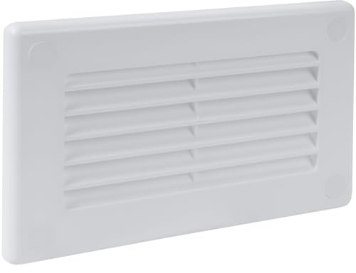 Vent Systems 110 x 55 mm rejilla de canal rectangular - entrada o salida de tubo flexible y recta - sistema HVAC de calefacción, ventilación de canal de enfriamiento con rejilla de protección