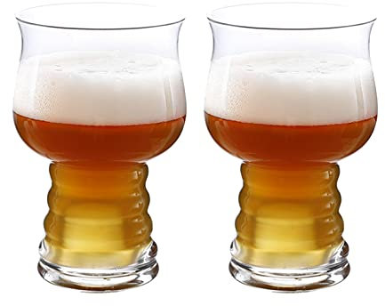 Vaso de cerveza Vasos de cerveza artesanal Vasos de cerveza de 17 oz Juego de vasos de cerveza Cristalería de bar Vaso de cerveza de pinta Vasos de cerveza para hombres Juego de 2 jarras de cerve