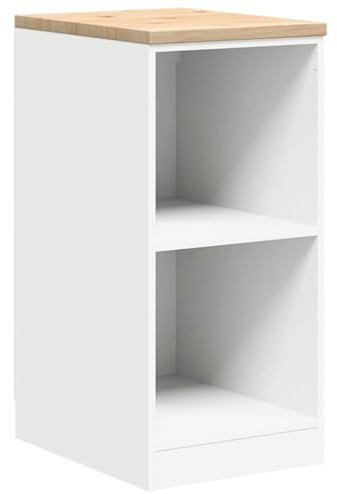 vidaXL Garagen-Aufbewahrungsschrank Weiß 40x51x85 cm Massivholz Kiefer, Schrank, Werkzeugschrank, Lagerschrank, Garagenschrank, Aufbewahrungsschrank