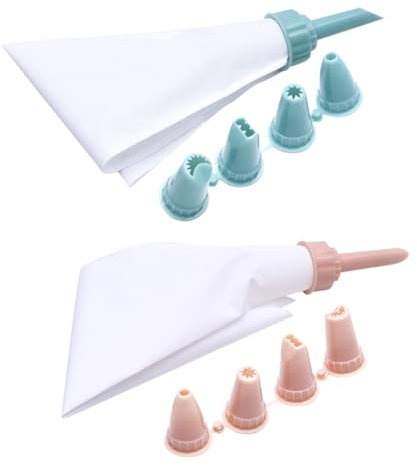 Alipis Set Di 2 Sacchetti Per Decorare Torte in Silicone Confezione Da 2 Sacchetti Per Glassa Riutilizzabili Per La Cottura Al Forno - Design Per Torte Casuale
