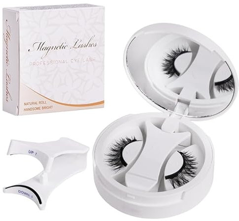 3D Magnetic Eyelashes Kit - 1 Pair Reusable Magnetic Eyelashes with Applicator, Easy to Wear and Remove, No Glue Needed Magnetic-Lashes Natural Look, Easy to Wear and Remove (#03)
