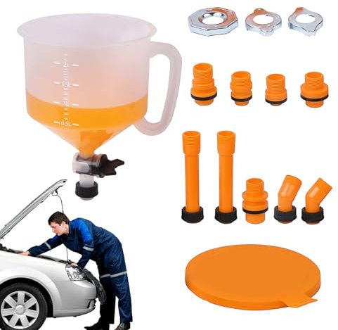 No Spill Coolant Funnel Kit - Radiator Spill Funnel | Antifreeze With Valve Proof Radiator Coolant Filling Kit, Long Funnels For Kitchen Filling Bottles Containers, Antifreeze