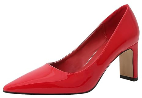 Generisch Escarpins pour femme - En cuir verni - Chaussures de mariage - Élégantes et confortables - Mary Jane - Chaussures de mariée - Chaussures à talons hauts - Chaussures de soirée - Chaussures
