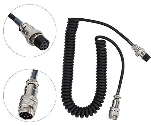 MIC CABLE, Högtalarkabel Handy 8 Pin Coiled Förlängning med 23,6 i Längd Mikrofonkabel för Mikrofonkabel Mannkabelmikrofonanslutningar och Radiosändtagare