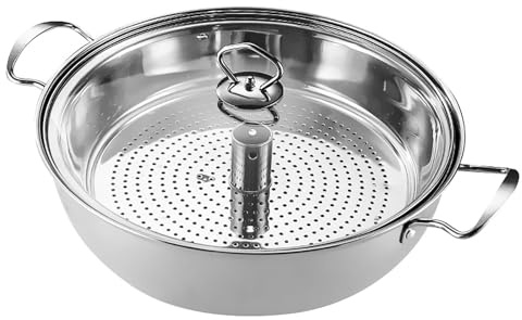 Baoblaze Olla de de acero inoxidable, olla para cocinar mariscos al, utensilios de cocina, cacerola para cocinar verduras, albóndigas, caldo,