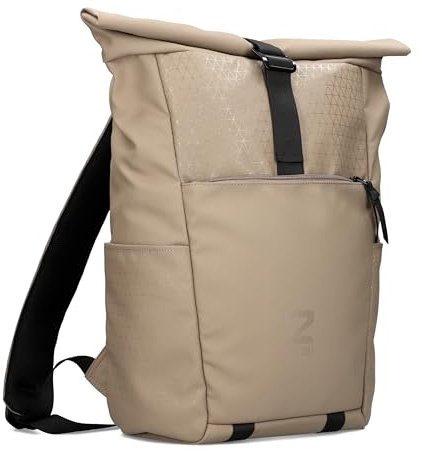 Zwei® Unisex Rucksack JONA JOR350 – Laptop-Rucksack 15 mit Rolltop, Seiteneingriff, Volumenerweiterung, gepolstertem Rücken & Gurten – wasserabweisend & robust für Alltag, Uni & Reisen (mocca)