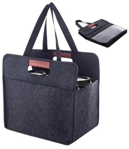 zwxqe - Portacafé portátil, bolsa de transporte plegable para entrega de comidas pícnic y compras al aire libre, 6 tazas, Se référer au descriptif, Consulte la descripción