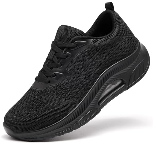 Trainers for Women Black Running Shoes Ladies Arch Support Memory Foam Plantar Fasciitis Orthopedic Shoes Air Cushion Comfort Breathable Non Slip Gym Sneakers All Black UK 5.5