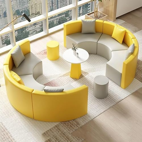 KIBONCY Creative Shape Sofa Stool Set for Waiting Area, 6-Piece Modular Lounge Seating Group for Hotel Lobby, Office Reception D