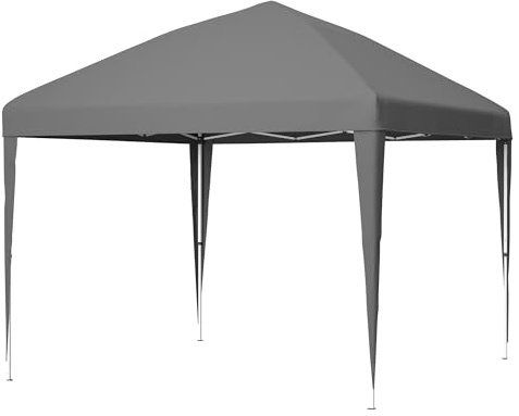LLGWGL 3 x 3 m vikbar pop-up paviljong vikbar paviljong – justerbar höjd trädgårdspaviljong vattentät stabil vintersäker med bärväska 4 sandsäckar för trädgård, camping, fest, utomhus (grå)