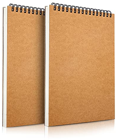 Mamowla Zeichenblock A5 Skizzenbuch, Spiralgebundenes Sketchbook für Kinder Erwachsene mit Strapazierfähiger Hartfaserplatte, 160GSM Zeichenpapier A5 mit Säurefreien Skizzenblock 60 Seiten