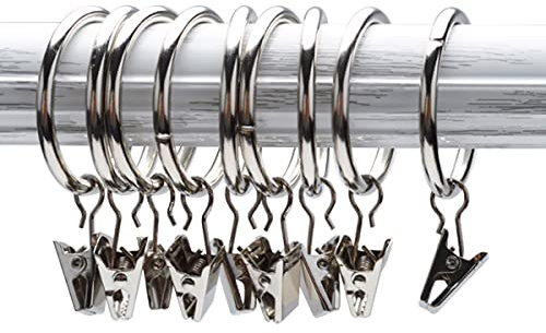 homeemoh 10pcs Shower Curtain Rings Clip, Bathroom Curtain Rod Ring Clamp Hook Home Decoration Window Ring Clip