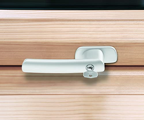Roto Original Window Handle, Window Handle for roof Windows of the Series R6 and R8 Wood, Lockable with Key, Colour: White