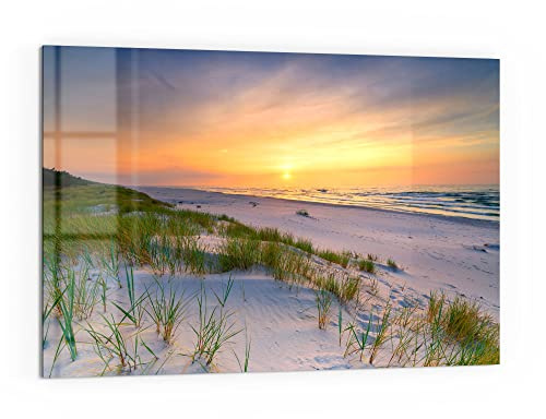 DEQORI Küchenrückwand Glas | Motiv Sonne sinkt über Ostsee | 60x40 cm | Bad- oder Herd-Rückwand | Herdblende Spritzschutz für Küche & Badezimmer | moderne Deko für Fliesenspiegel