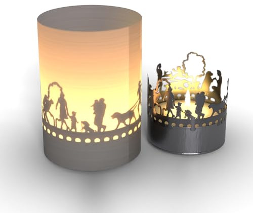 13gramm Dog Gift Tube Shadow Play Candle - Projecting Silhouette Motifs of Labrador, Chihuahua, Dachshund, Poodle - Perfect Dog Lover's Gift