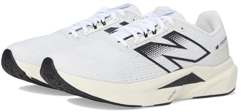 New Balance Men's FuelCell Propel V5 Shoes, White/Black Cement/Linen, 10.5