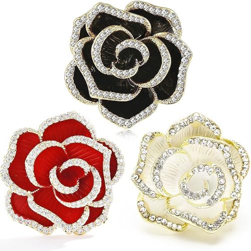 XSQD Broche Mujer, Mujer Broches creativos, Día de Madre Regalo, Broche de diamantes imitación de moda, Accesorios Regalos de joyería, aleación Decoración Brooch, flores Insignias pines